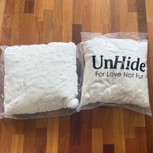 UnHide White Faux Fur Pillow